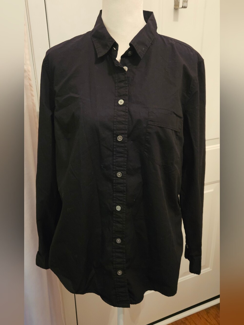 J. Crew Black Long-Sleeve Button-Down Shirt - Size Large
